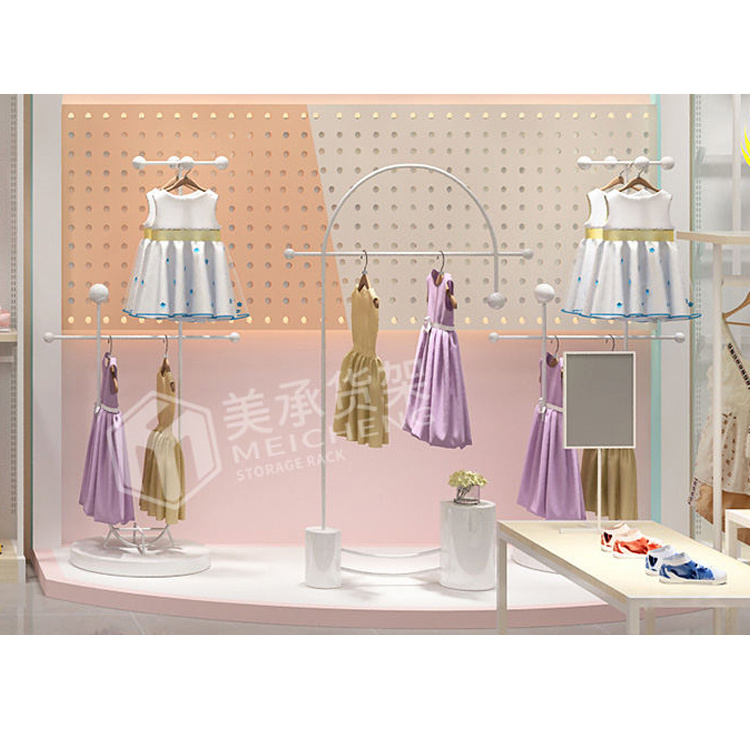 Meicheng Kids Clothes Shop Decoration Wardrobe Display Rack Kids Clothes Custom Hangers For Clothing Store