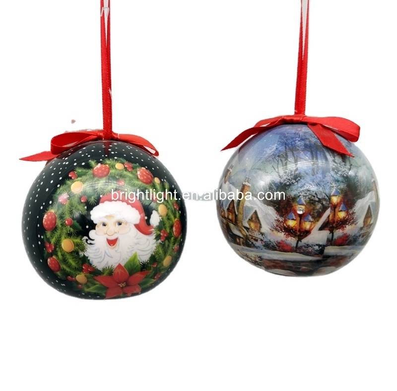 Hot sales  Santa/snow house christmas tree ornaments Christmas ball