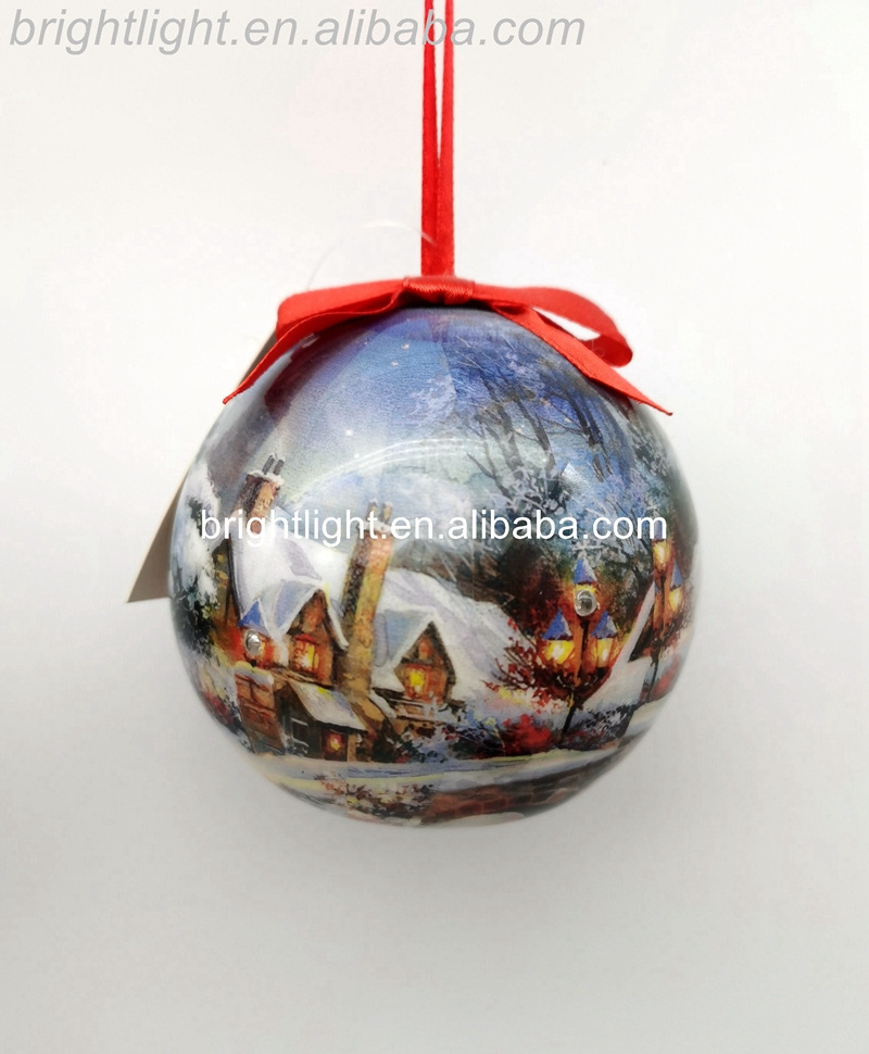 Hot sales  Santa/snow house christmas tree ornaments Christmas ball