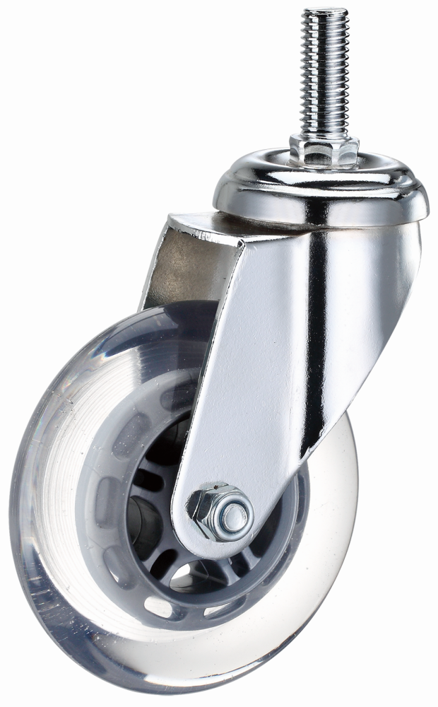 Transparent PU Universal Noiseless Caster Wheels Transparent 3