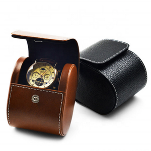 Meidian Popular Design Handmade Leather Watch Rolls Box for Man Watch Roll Travel Case with Pillow