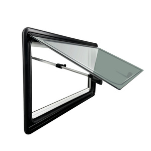 one-piece no welding square corner motorhome/rv/caravan vision window with scroll blind and flyscreen