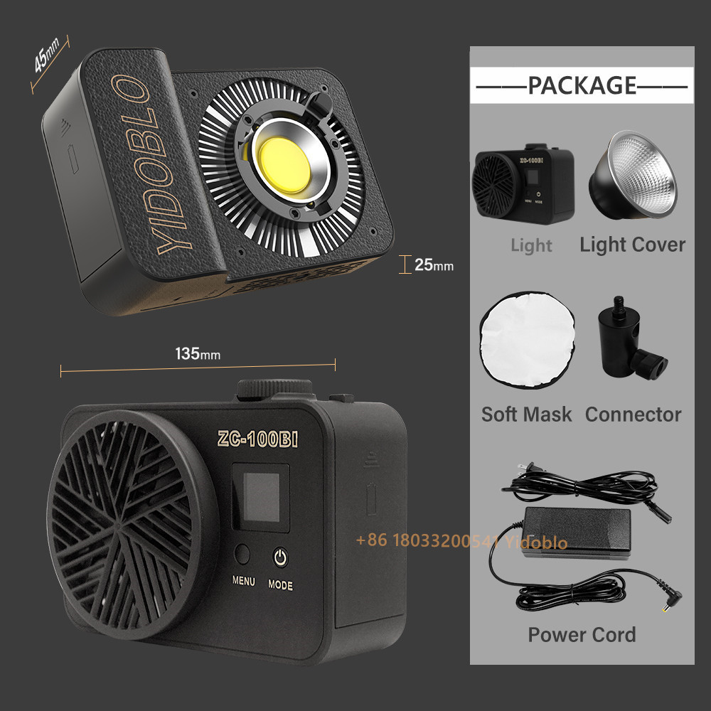 100w Travel Vlogging Kit portable Pocket Light LED Video fill Light ZC-100bi 2700-7500K cob led video  x100 photographic light