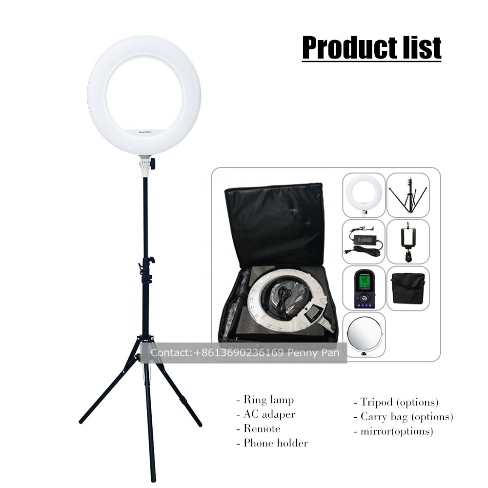 Yidoblo supply photographic lighting 96W led selfie ring light 18'' ringlight for photo live streaming