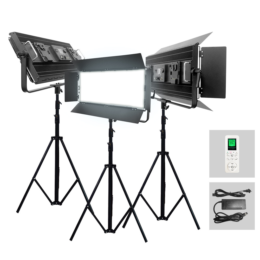 200W professional bi color led studio video light filming lighting kit GL-2000bi Noiseless no fan LED Panel Light Bi-color