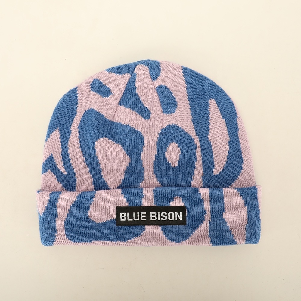 Wholesale Custom High Quality Unisex Acrylic Skull Plain Cap Dyed Embroidery Knitted Gorras Winter Ski Hat Woven Label Beanie