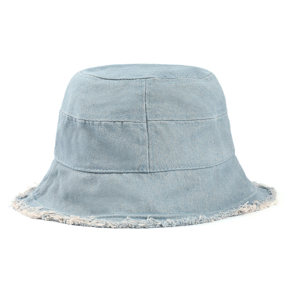 Hot Style High Quality Women Fashion Stylish Distressed Custom Colorful Denim Jeans Bucket Hat