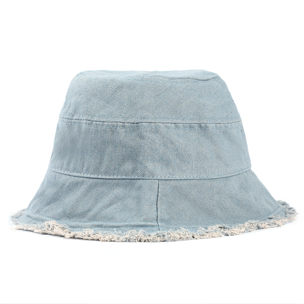 Hot Style High Quality Women Fashion Stylish Distressed Custom Colorful Denim Jeans Bucket Hat