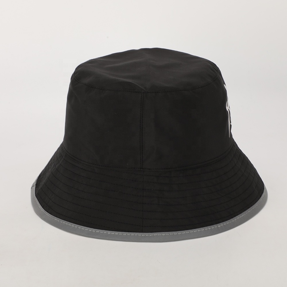 BSCI Wholesale Custom High Quality Black Polyester Printed Logo Reversible Fisherman Gorras Unisex Sun Cap Summer Bucket Hat