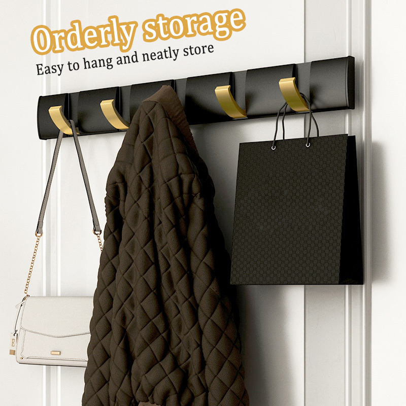 Factory Wholesale Wall Coat Rack Premium Quality black Multipurpose Clothes Hooks Aluminium Alloy Hanger Wall Mounted