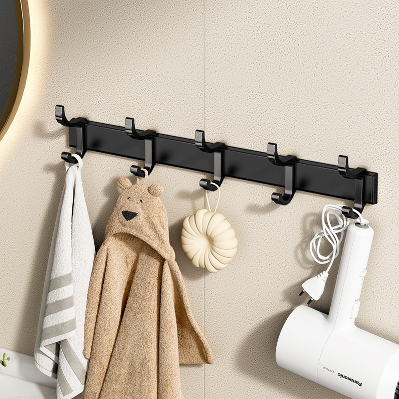 Decorative Metal Wall Mounted Home Black Texture Rustic black Hooks Removable Coat Hook hangers for clothing store