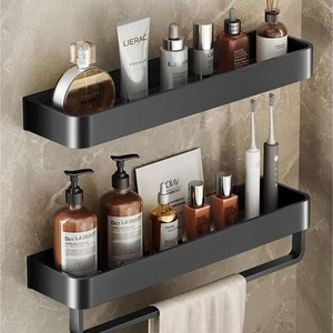 Bathroom white Shelves Wall Mounted No Drilling Adhesive Kitchen Corner Racks Shower Caddy Basket Storage Toilet Shelf