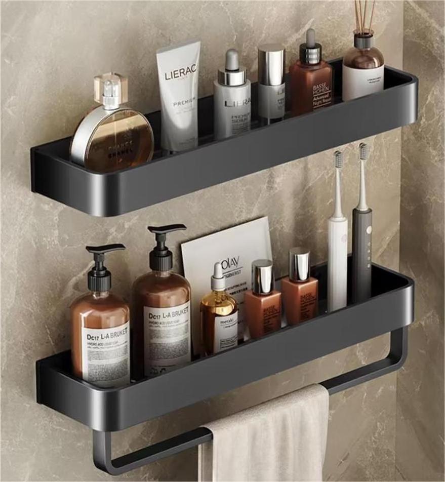 Bathroom white Shelves Wall Mounted No Drilling Adhesive Kitchen Corner Racks Shower Caddy Basket Storage Toilet Shelf