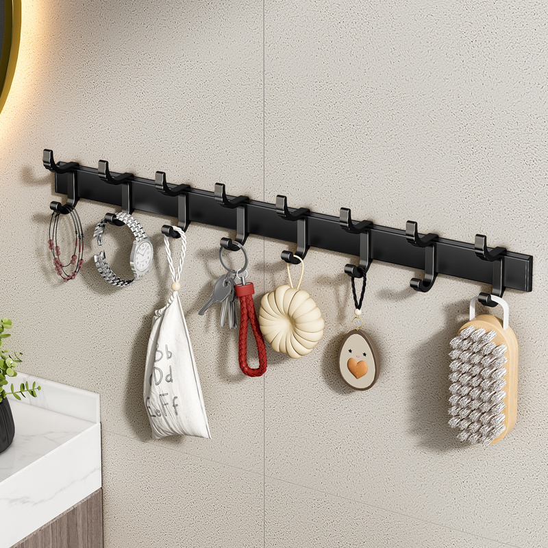 Decorative Metal Wall Mounted Home Black Texture Rustic black Hooks Removable Coat Hook hangers for clothing store