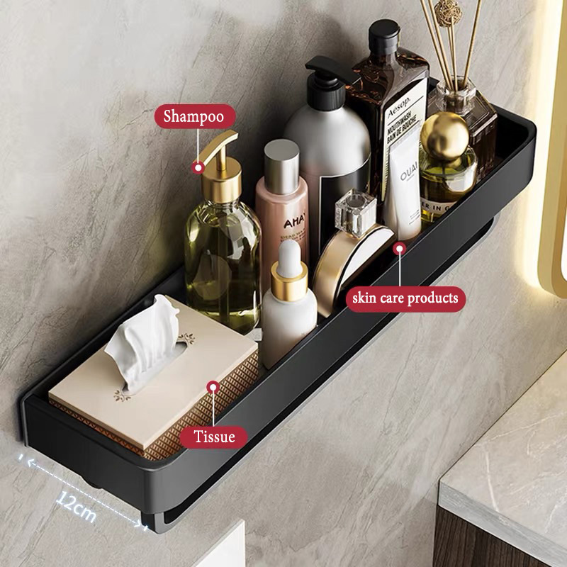 Bathroom white Shelves Wall Mounted No Drilling Adhesive Kitchen Corner Racks Shower Caddy Basket Storage Toilet Shelf