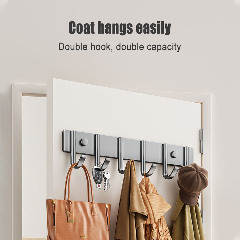 Easy to install Multipurpose Clothes Hooks Aluminium Alloy Key Holder black/grey/gold Wall Coat Rack