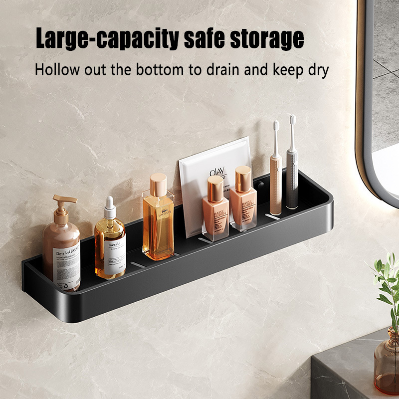 Bathroom white Shelves Wall Mounted No Drilling Adhesive Kitchen Corner Racks Shower Caddy Basket Storage Toilet Shelf