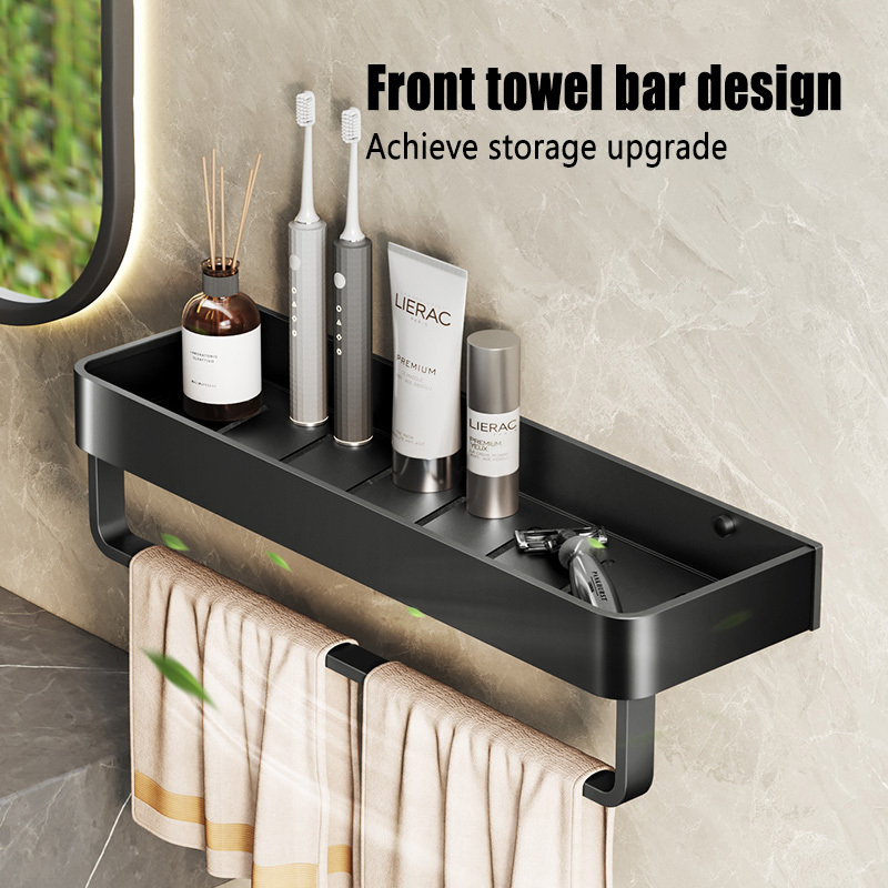 Bathroom white Shelves Wall Mounted No Drilling Adhesive Kitchen Corner Racks Shower Caddy Basket Storage Toilet Shelf