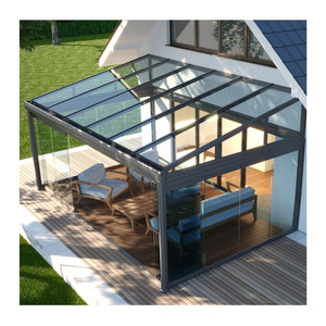 insulated Prefab extended for winter solarium portable Retractable Aluminium frame glass houses free standing sunroom kit