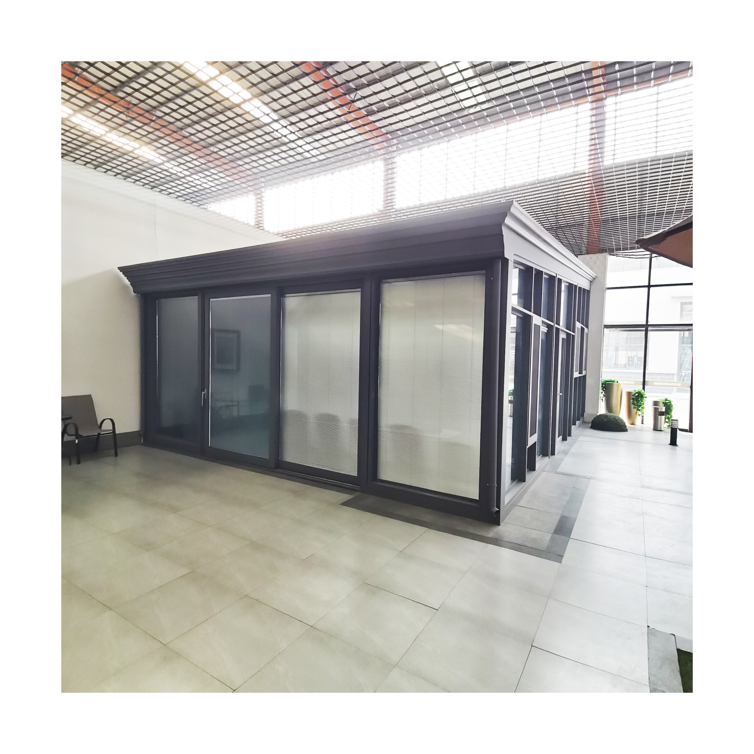 insulated Prefab winter Garden solarium portable Retractable Outdoor Aluminium frame glass houses free standing sunrooms