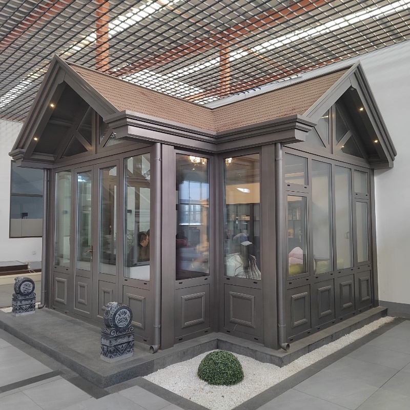 insulated Prefab extended for winter solarium portable Retractable Aluminium frame glass houses free standing sunroom kit