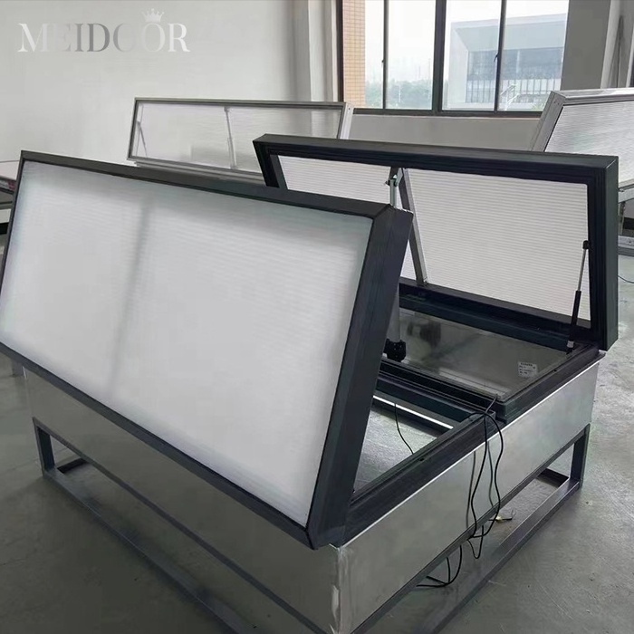 Tubular Electric Retractable Shades Motorized Window Stained Glass Led Skylights Sun Roof Blinds Artificial Skylight