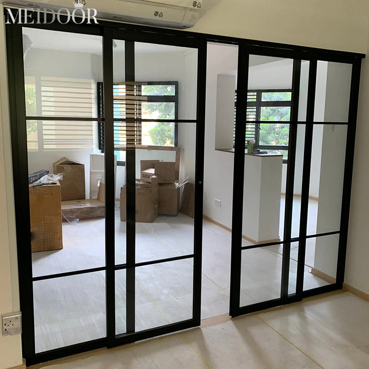 Custom Panels Aluminum Double Glass Thermal Break Metal Graphic Design Used Commercial Glass Entry Doors Soundproof Glass CN;SHN