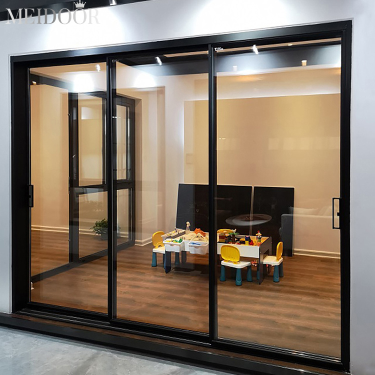 Custom Panels Aluminum Double Glass Thermal Break Metal Graphic Design Used Commercial Glass Entry Doors Soundproof Glass CN;SHN