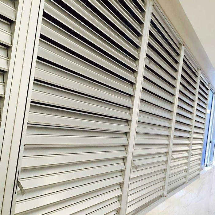 Fixed Metal Closet Waterproof Louvered Design Bathroom Wardrobe Exterior Blind Doors Aluminium Grill Shutter Louver Door