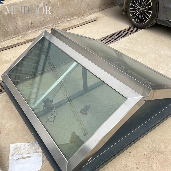 Tubular Electric Retractable Shades Motorized Window Stained Glass Led Skylights Sun Roof Blinds Artificial Skylight