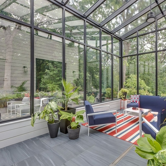 Modern Outdoor Sun Glass Rooms Four Season Sunroom Veranda Aluminium Winter Garden Greenhouse Glass Houses