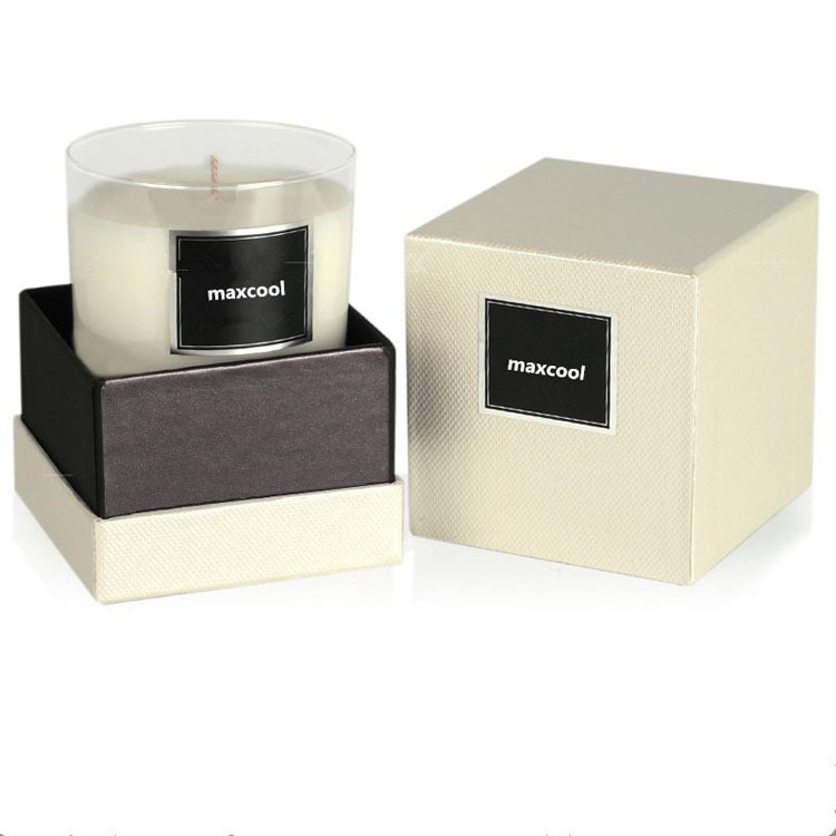 Luxury aromatic glass jar candle packing boxes custom candle packaging black cardboard paper box packaging for candles