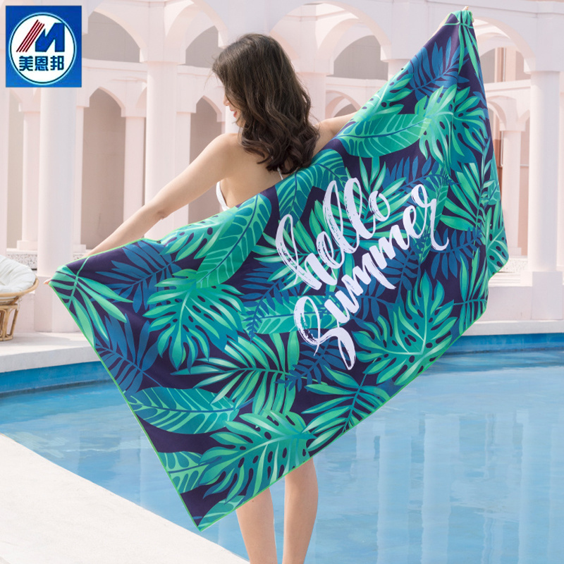 Wholesale sand free microfibre luxury beach towel custom with logo custom print microfiber beach towel