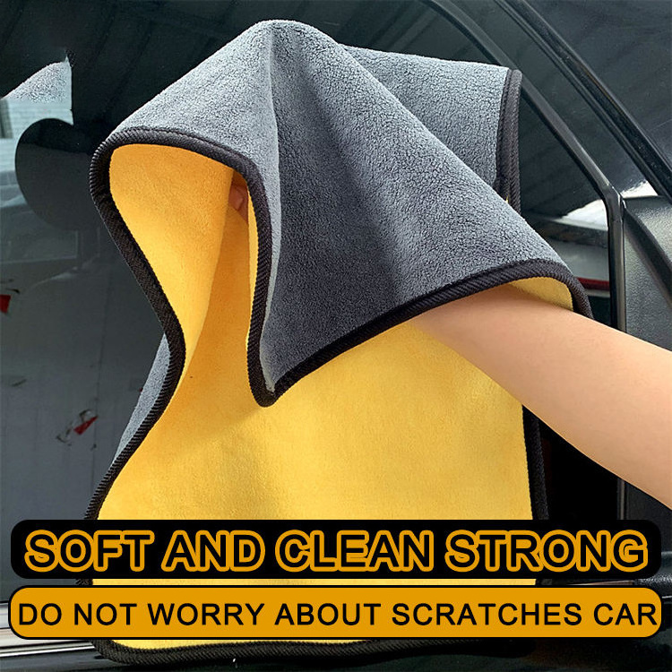 Custom logo coral fleece micro fiber towel car wash cleaning drying towel microfiber towel car care detailing