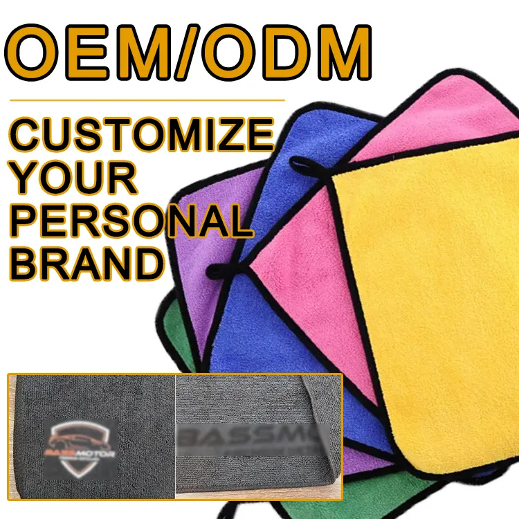 Custom logo coral fleece micro fiber towel car wash cleaning drying towel microfiber towel car care detailing