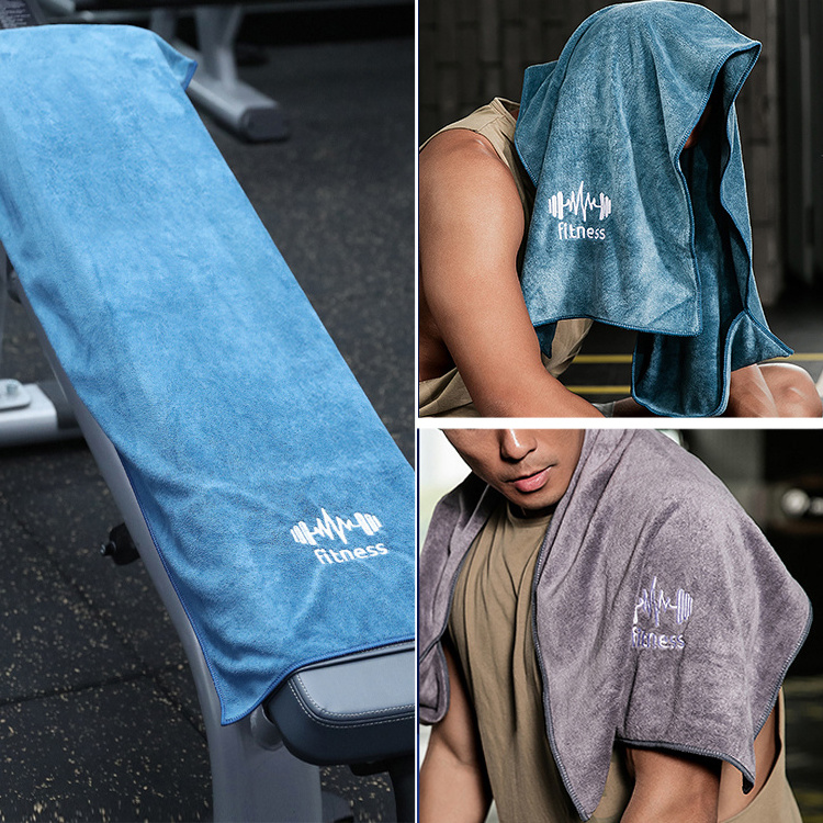 Sweat towel absorbent quick drying microfiber fitness exercise gym hand towels with logo custom sports towel microfiber