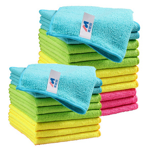 Customization Logo Microfiber Towel Absorbent Quick Dry Window Kitchen Glasses Car Wash Cloth Microfiber Cleaning Cloths