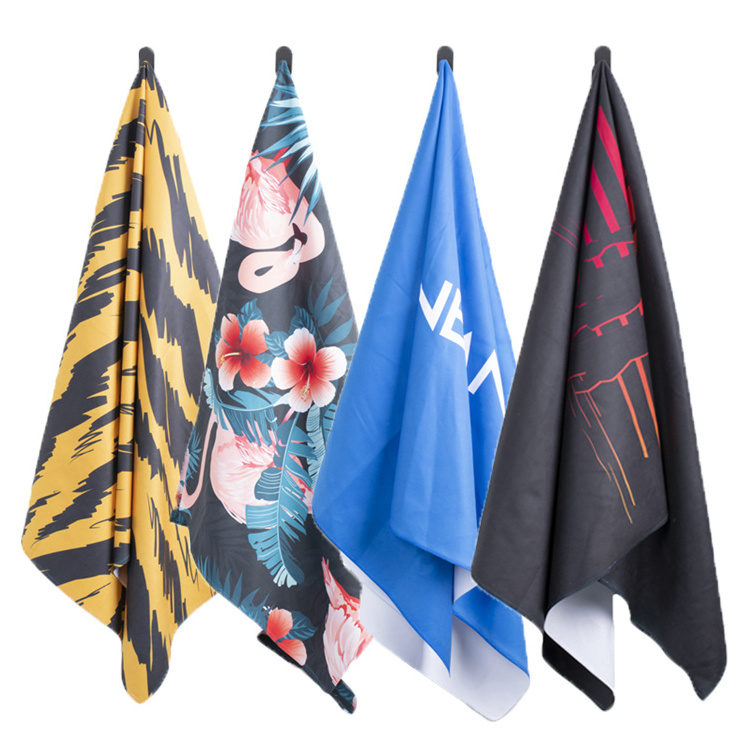 Wholesale sand free microfibre luxury beach towel custom with logo custom print microfiber beach towel