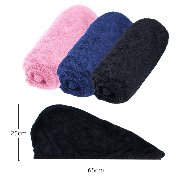 Custom logo bamboo cotton hair quick dry turban towel bamboo hair towel wrap for women