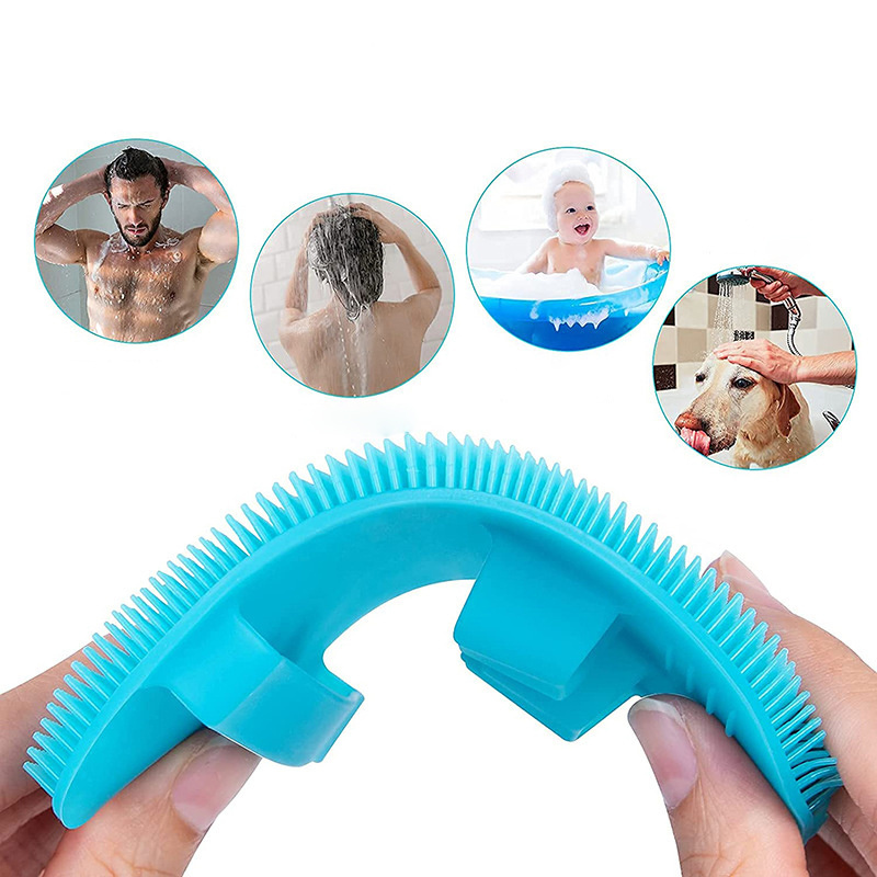 Wholesale soft silicone body cleansing brush shower scrubber silicone bath sponge exfoliating body brush