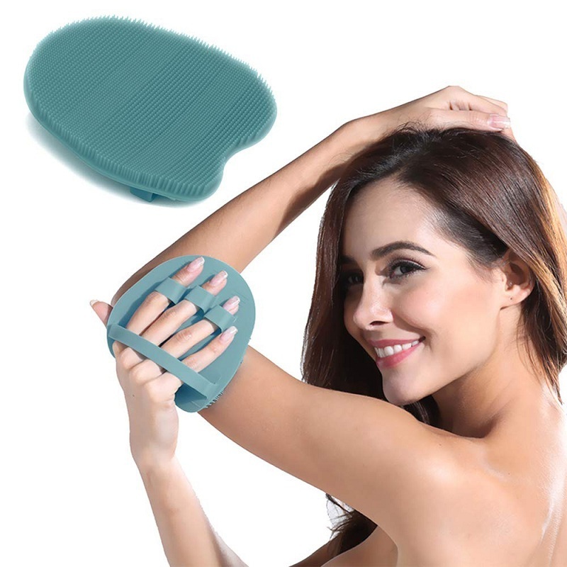 Wholesale soft silicone body cleansing brush shower scrubber silicone bath sponge exfoliating body brush