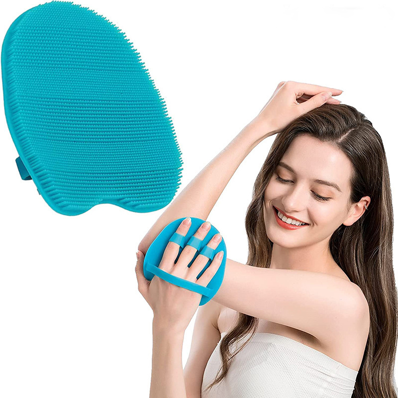 Wholesale soft silicone body cleansing brush shower scrubber silicone bath sponge exfoliating body brush