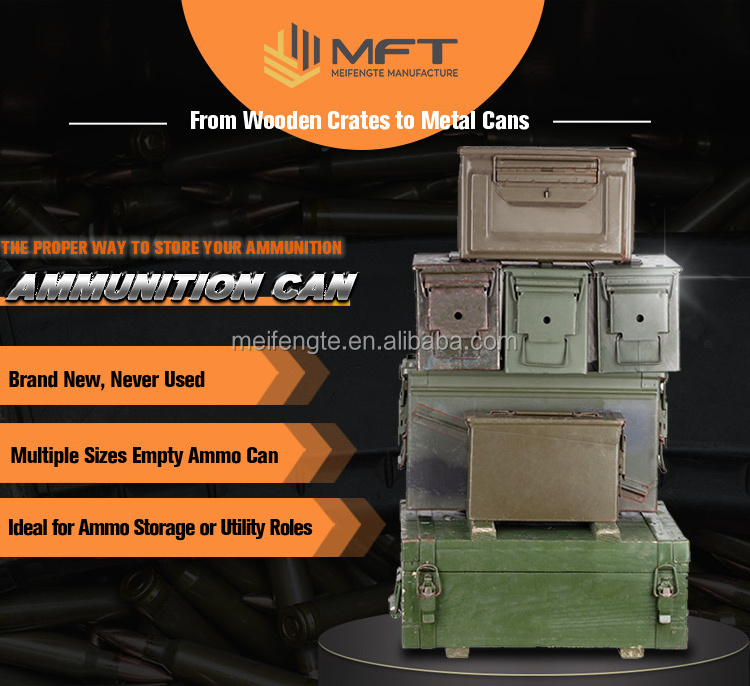 PA108 Ammo case steel waterproof metal Fat50 Metal Ammo Box Ammunition Ammo Can