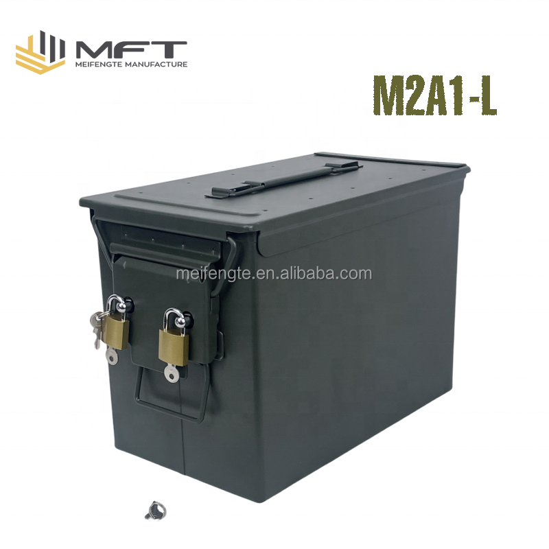 MFT M2A1-L with additional lock fireproof optional metal ammo ammunition box tactical steel can case box for multiple usage