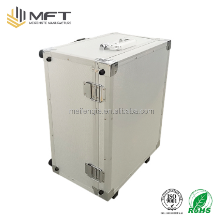 Custom Trolley Type Tool Box Plywood Silver Flight Case Aluminium Case Universal Wheel Case MFT MFC008 Exhibition Used Aluminum