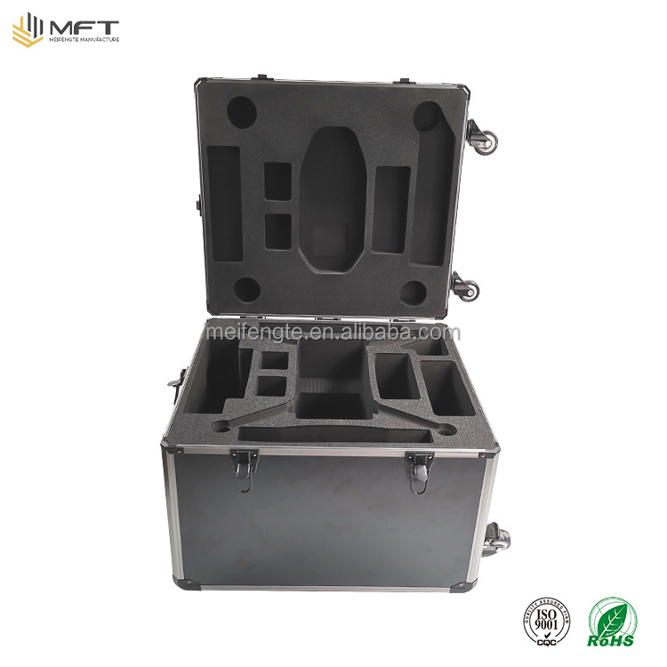 Customized size multipurpose aluminum hand trolley tool case with wheels for audio equipment