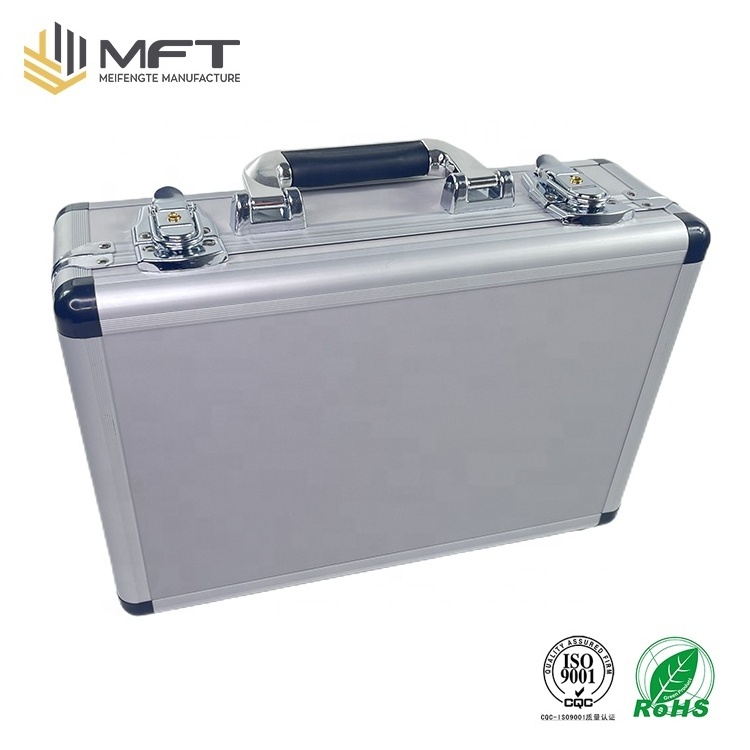 2023 new Customized fashion design aluminum instrument tools equipment locking carrying case with pick n pluck foam