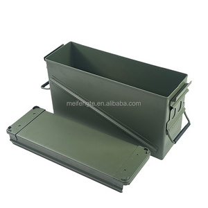 PA120 Tactical Ammo Can Green Ammo Storage Container with Front Latch System Steel Grade Ammo Case