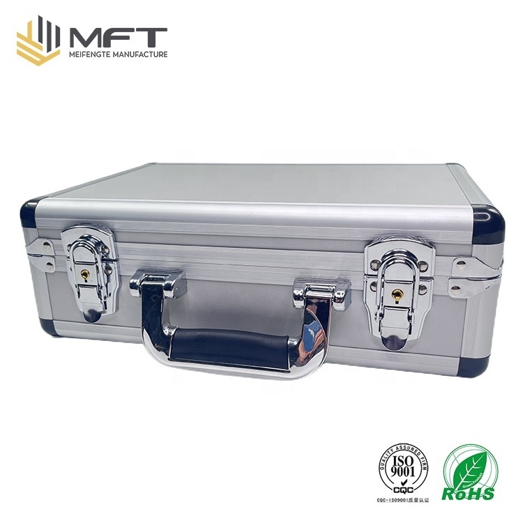 2023 new Customized fashion design aluminum instrument tools equipment locking carrying case with pick n pluck foam