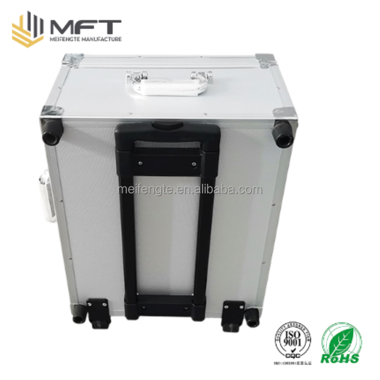 Custom Trolley Type Tool Box Plywood Silver Flight Case Aluminium Case Universal Wheel Case MFT MFC008 Exhibition Used Aluminum